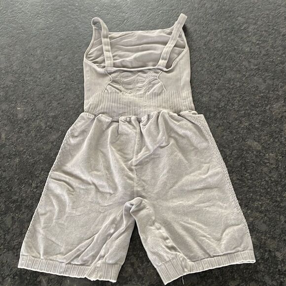 Free People Good Karma Runsie in ice grey shorts, strappy top BNWOT - Picture 6 of 8